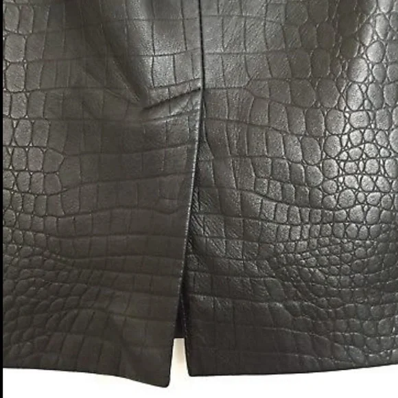 Max Mara black leather pencil skirt size 4